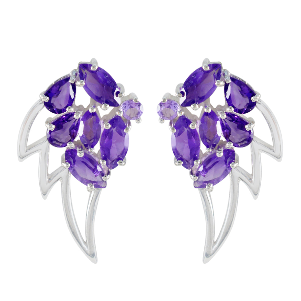 Abigail Purple Dangle Earrings with Stunning Gems Amethyst Purple Dangle