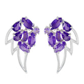 Abigail Purple Dangle Earrings with Stunning Gems Amethyst Purple Dangle