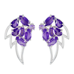 Abigail Purple Dangle Earrings with Stunning Gems Amethyst Purple Dangle