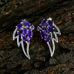 Abigail Purple Dangle Earrings with Stunning Gems