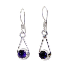 Hye-jin Purple Dangle Earrings with Elegant Design Amethyst Purple Dangle