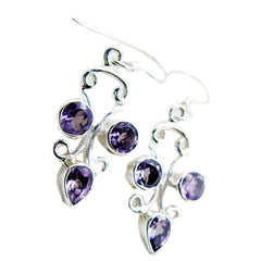 Rosa Purple Dangle Earrings with Elegant Gemstone Design