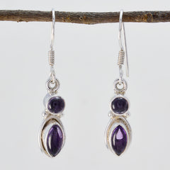 Ji-eun Purple Dangle Earrings - Stylish Gemstone Jewelry