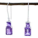 Soo-jin Purple Dangle Earrings for Stylish Looks Amethyst Purple Dangle