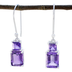 Soo-jin Purple Dangle Earrings for Stylish Looks Amethyst Purple Dangle