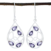 Stella Purple Dangle Earrings with Gemstone Design Amethyst Purple Dangle