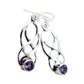 Audrey Purple Dangle Earrings - Elegant Silver Design Amethyst Purple Dangle