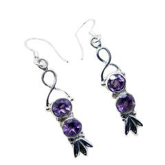 Aisha Purple Dangle Earrings - Stylish Gemstone Design