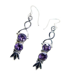 Aisha Purple Dangle Earrings - Stylish Gemstone Design