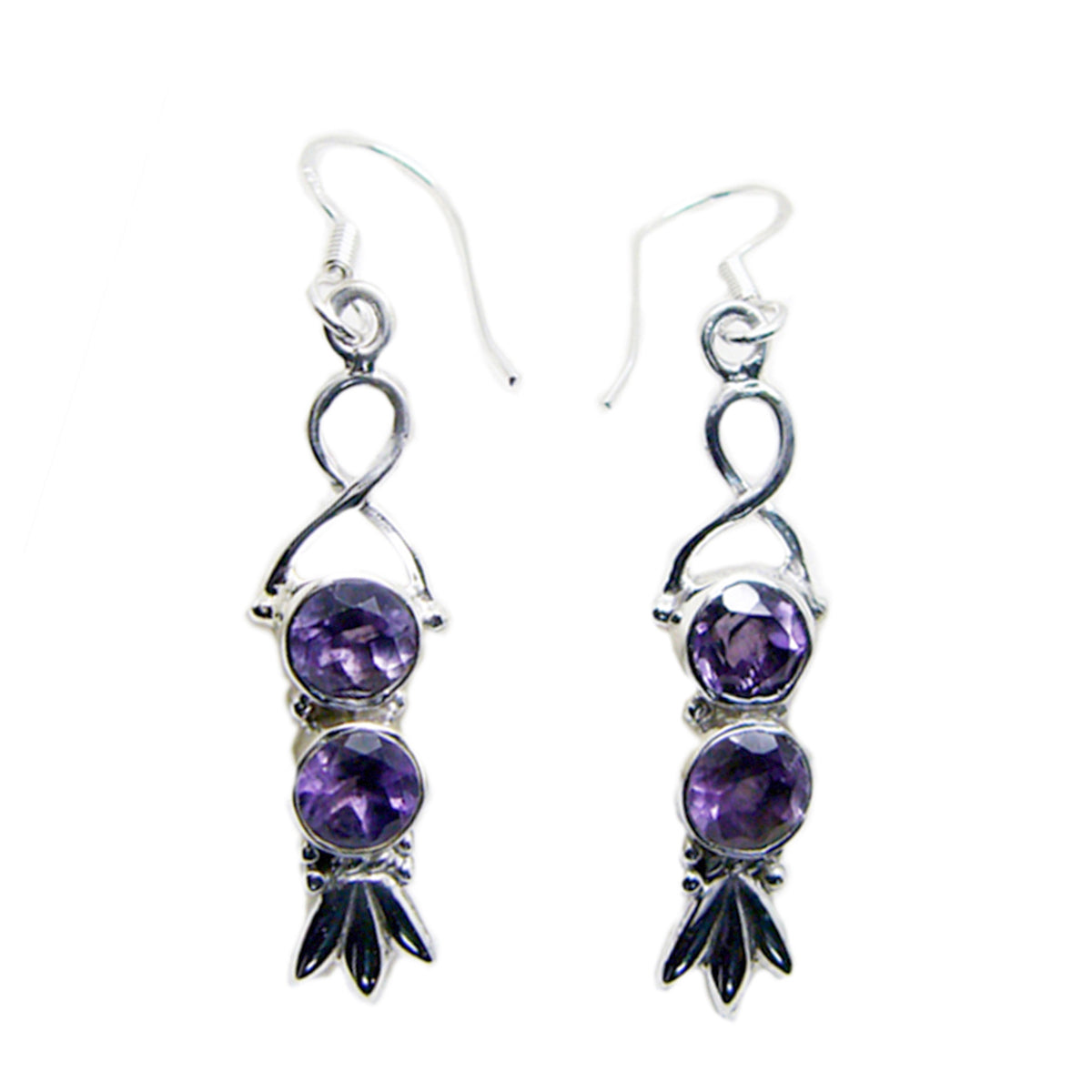 Aisha Purple Dangle Earrings - Stylish Gemstone Design Amethyst Purple Dangle
