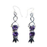Aisha Purple Dangle Earrings - Stylish Gemstone Design Amethyst Purple Dangle