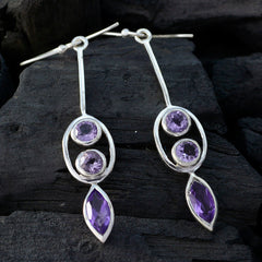 Ella Purple Dangle Earrings for Vibrant Style