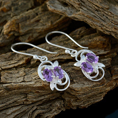 Katarina Purple Dangle Earrings with Elegant Design