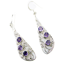 Noelia Purple Dangle Earrings with Elegant Design