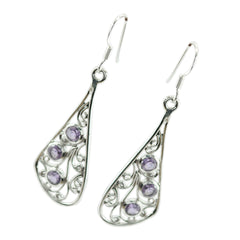 Noelia Purple Dangle Earrings with Elegant Design