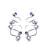 Rebeca Purple Dangle Earrings with Elegant Design Amethyst Purple Dangle