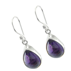 Rina Purple Dangle Earrings with Silver Setting