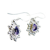 Camilla Purple Dangle Earrings with Silver Detailing Amethyst Purple Dangle