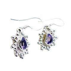 Camilla Purple Dangle Earrings with Silver Detailing Amethyst Purple Dangle