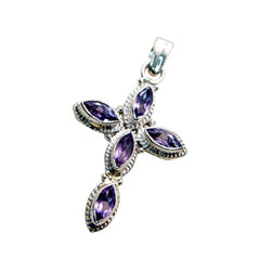 Ava Purple Engagement Necklace with Gemstone Pendant