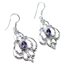 Amelia Purple Featherlight Dangle Earrings - Elegant Design