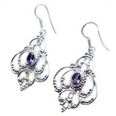 Amelia Purple Featherlight Dangle Earrings - Elegant Design
