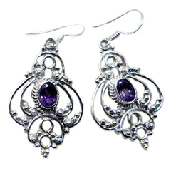 Amelia Purple Featherlight Dangle Earrings - Elegant Design Amethyst Purple Dangle