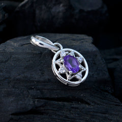 Riley Purple Filigree Pendant - Elegant Gemstone Jewelry