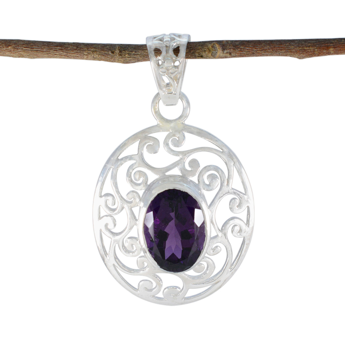 Ellie Purple Filigree Pendant for Everyday Elegance Amethyst Purple Purple