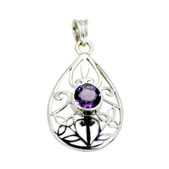 Autumn Purple Filigree Pendant in Elegant Design Amethyst Purple Purple