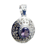 Nella Purple Filigree Statement Pendant in Silver Amethyst Purple Purple