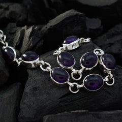 Anna Purple Gemstone Bracelet with Silver Accents