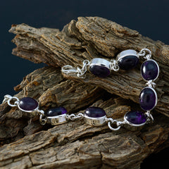 Anna Purple Gemstone Bracelet with Silver Accents