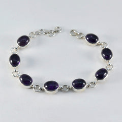 Anna Purple Gemstone Bracelet with Silver Accents
