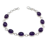 Anna Purple Gemstone Bracelet with Silver Accents Amethyst Purple