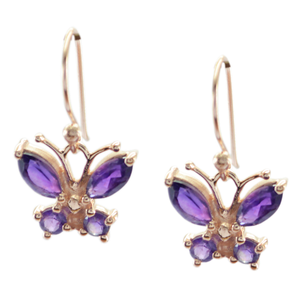 Layla Purple Gemstone Dangle Earrings for Glam Vibes Amethyst Purple Dangle