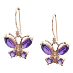 Layla Purple Gemstone Dangle Earrings for Glam Vibes Amethyst Purple Dangle