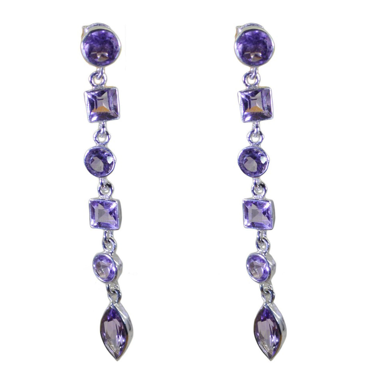 Hana Purple Gemstone Dangle Earrings for Glam Looks Amethyst Purple Dangle