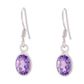 María Purple Gemstone Dangle Earrings for Everyday Glam Amethyst Purple Dangle