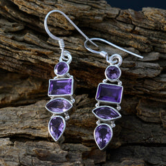 Emily Purple Gemstone Dangle Earrings for Everyday Glam