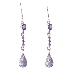 Bianca Purple Gemstone Dangle Earrings for Glam Look