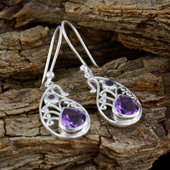 Charlotte Purple Gemstone Dangle Earrings for You