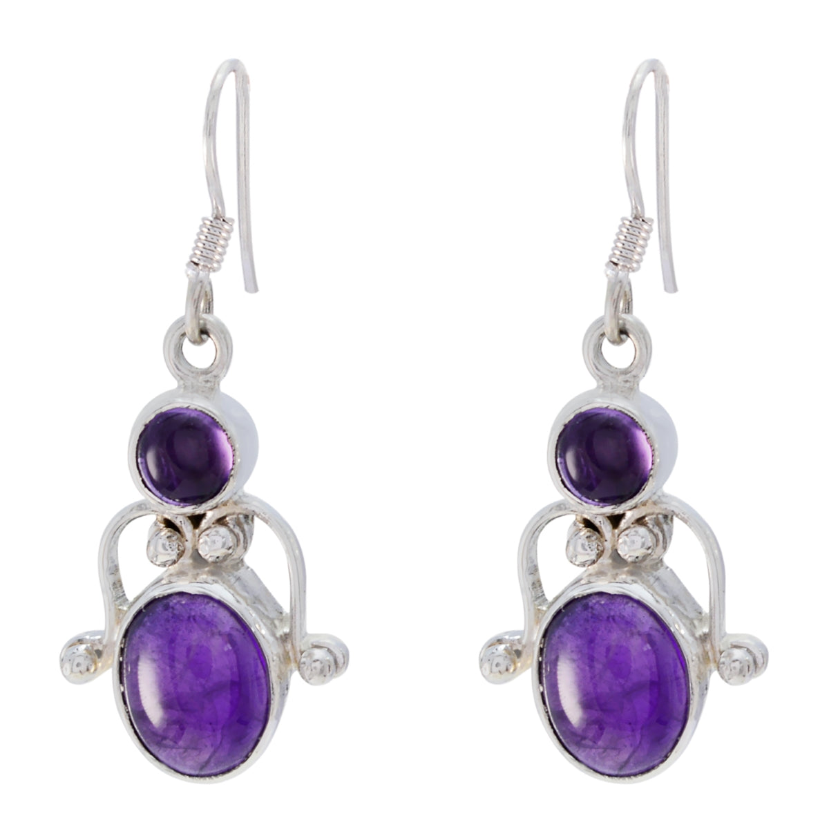 Jia Purple Gemstone Dangle Earrings for Stylish Looks Amethyst Purple Dangle