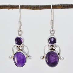 Jia Purple Gemstone Dangle Earrings for Stylish Looks