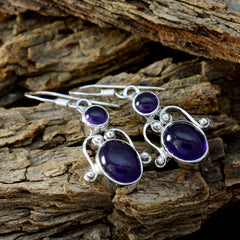 Jia Purple Gemstone Dangle Earrings for Stylish Looks