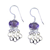 Stella Purple Gemstone Dangle Earrings for Glam Style Amethyst Purple Dangle