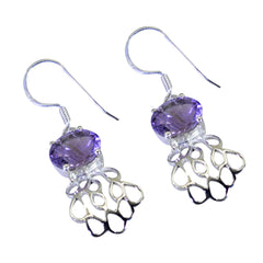 Stella Purple Gemstone Dangle Earrings for Glam Style