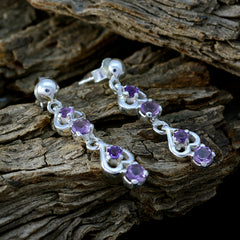 Sara Purple Gemstone Dangle Earrings for Stunning Style