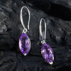 Mei Purple Gemstone Dangle Earrings for Everyday Glam