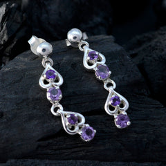 Sara Purple Gemstone Dangle Earrings for Stunning Style